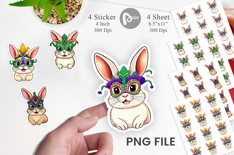 Rabbit Mardi Gras Vol 2 Sticker Sublimation artnoy 