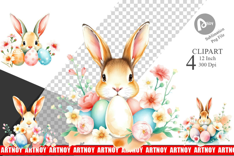 Rabbit Peeking Clipart Sublimation artnoy 