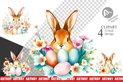 Rabbit Peeking Clipart Sublimation artnoy 