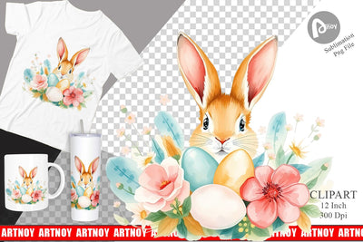 Rabbit Peeking Clipart Sublimation artnoy 