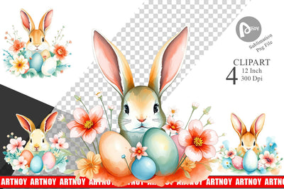 Rabbit Peeking Clipart Sublimation artnoy 