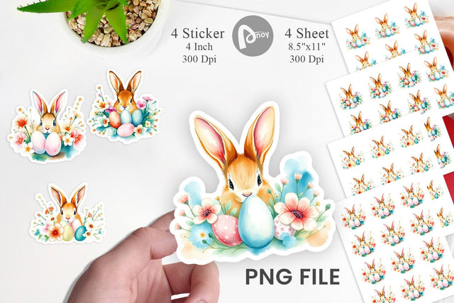 Rabbit Peeking Sticker Sublimation artnoy 