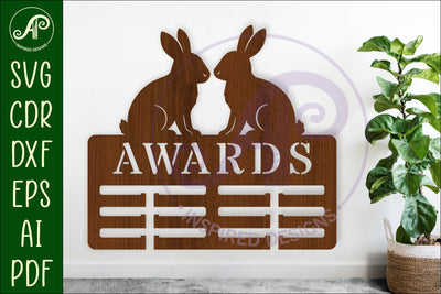 Rabbit show Awards holder laser cut SVG APInspireddesigns 