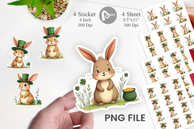 Rabbit St. Patrick Sticker Sublimation artnoy 