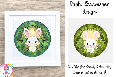 Rabbit SVG | 3D Shadowbox design. SVG Digital Gems 