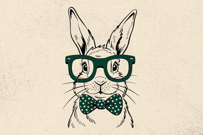 Rabbit SVG, Bunny glasses bandana, svg files for cricut, Easter clipart, Realistic face Vector SVG DesignDestine 