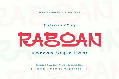 Raboan - Korean Style Font Font twinletter 
