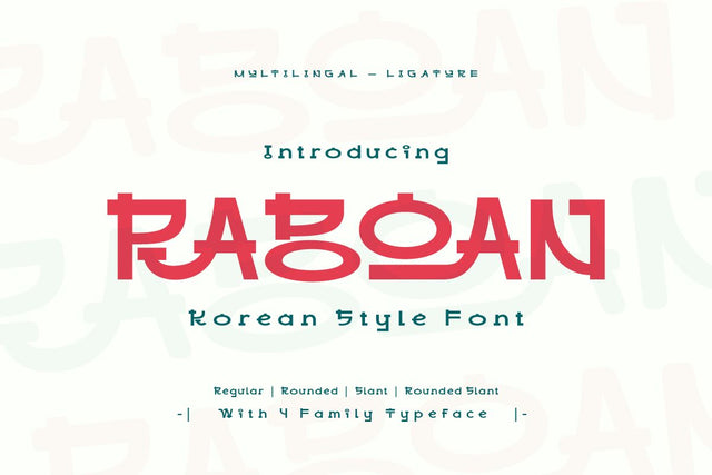 Raboan - Korean Style Font Font twinletter 