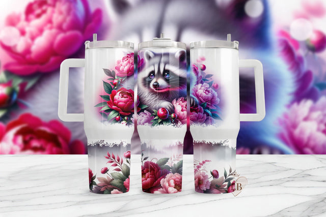 Raccoon 40oz Tumbler Wrap Sublimation Design Sublimation BijouBay 