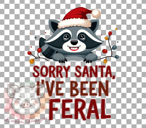 Raccoon Art, Funny Christmas, Feral Raccoon, Sarcastic Holiday, Christmas PNG, Santa Humor, Holiday Sublimation, Digital Download Sublimation Lara' s Designs 