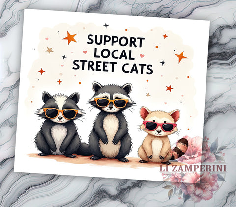 Raccoon Art, Funny Tumbler, Digital Download, PNG File, Cute Animals, Wildlife Decor, Humor Gift, Beverage Wrap Sublimation Li Zamperini 