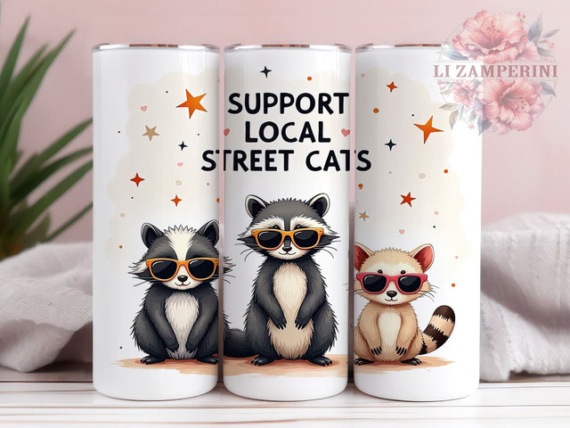 Raccoon Art, Funny Tumbler, Digital Download, PNG File, Cute Animals, Wildlife Decor, Humor Gift, Beverage Wrap Sublimation Li Zamperini 