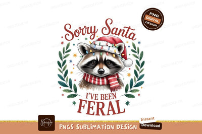 Raccoon Christmas Lights Scarf santa Sublimation Designangry 