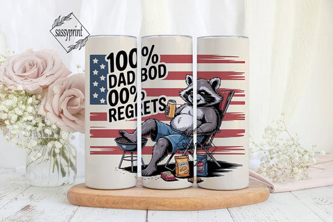 Raccoon Dad Bod 20oz Tumbler Wrap Sublimation sassyprint 