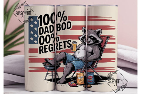 Raccoon Dad Bod 20oz Tumbler Wrap Sublimation sassyprint 