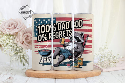Raccoon Dad Bod 20oz Tumbler Wrap Sublimation sassyprint 