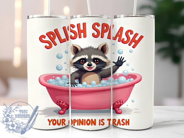 Raccoon Design, Funny Tumbler, Retro Style, PNG File, Sublimation Art, Animal Lover Gift, Quirky Decor, Digital Download Sublimation ToriDesigns 