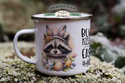 Raccoon Easter Bunny Kisses Easter Wishes Sublimation Mug Design Sublimation Ewe-N-Me Designs 