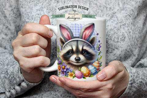Raccoon Easter Some Bunny Loves You Sublimation Mug Design Sublimation Ewe-N-Me Designs 