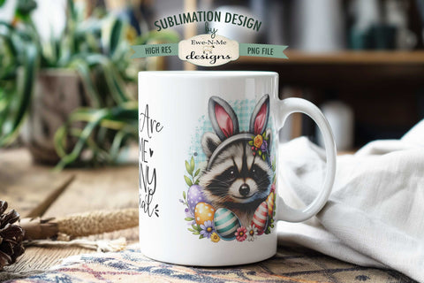 Raccoon Easter You Are Some Bunny Special Sublimation Mug Design Sublimation Ewe-N-Me Designs 