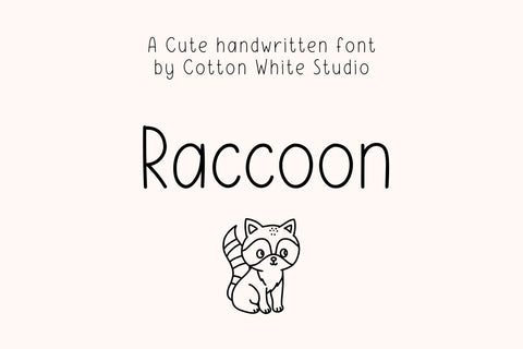Raccoon Font Cotton White Studio 