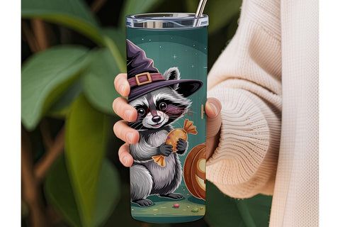 Raccoon Halloween 20oz Tumbler Wrap Sublimation DesignSVG 