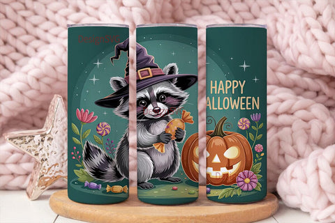 Raccoon Halloween 20oz Tumbler Wrap Sublimation DesignSVG 