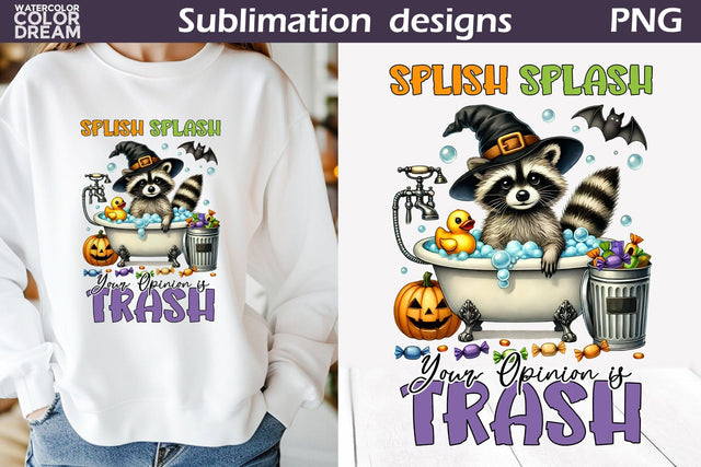 Raccoon Halloween Hat Sublimation | Halloween Tote Bag Sublimation WatercolorColorDream 