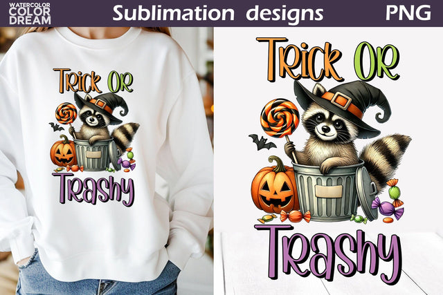 Raccoon Halloween Hat Sublimation | Halloween Tote Bag Sublimation WatercolorColorDream 