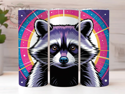 Raccoon Head Forest Portrait 20oz Tumbler Wrap, Wildlife Animal, Forest Creature, Animal Portrait, Cute Wildlife, 20oz Tumbler Wrap, Sublimation PNG Sublimation Lara' s Designs 