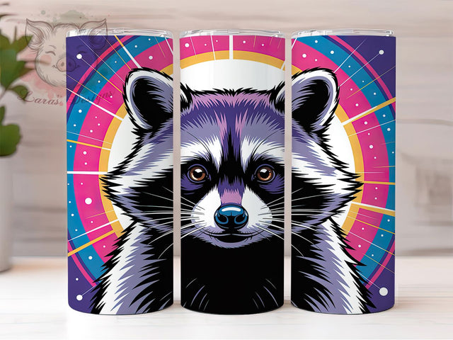 Raccoon Head Forest Portrait 20oz Tumbler Wrap, Wildlife Animal, Forest Creature, Animal Portrait, Cute Wildlife, 20oz Tumbler Wrap, Sublimation PNG Sublimation Lara' s Designs 