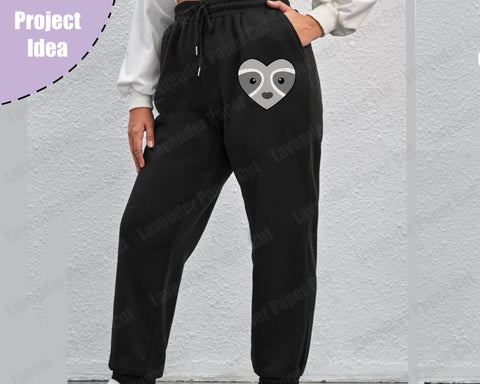 Raccoon Heart Face Sublimation PNG and SVG, Valentine's Day Animal with Hearts JPG, Raccoon Love Clipart, Raccoon Lover Sweatshirt SVG Lavender Paper Cut 