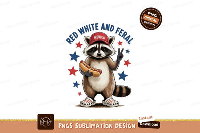 Raccoon holding hotdog making peace sign image Sublimation Designangry 