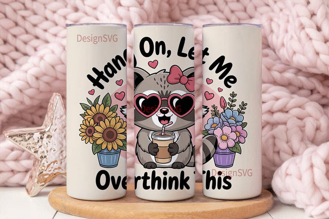 Raccoon Iced Coffee 20oz Tumbler Wrap Sublimation DesignSVG 