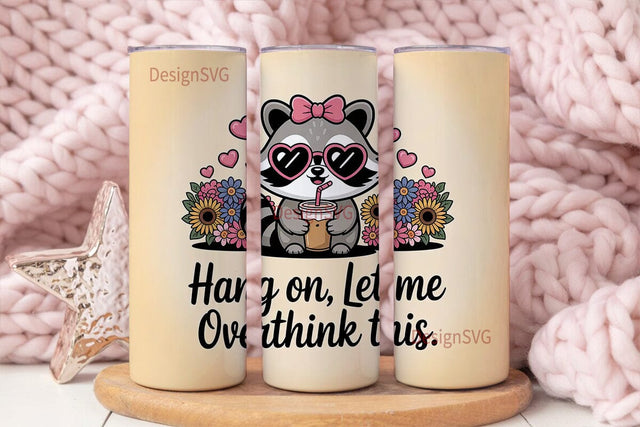 Raccoon Iced Coffee 20oz Tumbler Wrap Sublimation DesignSVG 