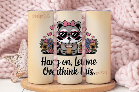 Raccoon Iced Coffee 20oz Tumbler Wrap Sublimation DesignSVG 