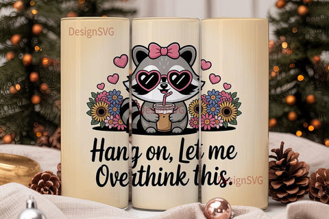 Raccoon Iced Coffee 20oz Tumbler Wrap Sublimation DesignSVG 