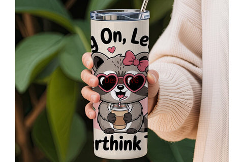 Raccoon Iced Coffee 20oz Tumbler Wrap Sublimation DesignSVG 