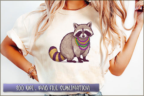 Raccoon Mardi Gras Funny PNG Sublimation Shetara Begum 