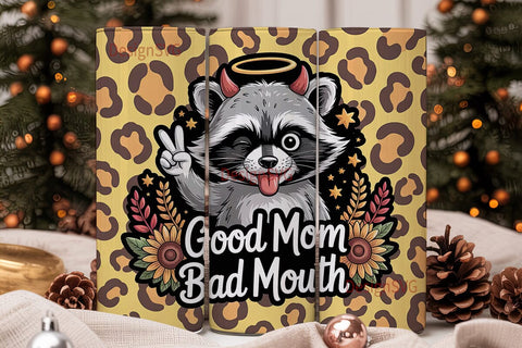 Raccoon Mom 20oz Tumbler Design Sublimation DesignSVG 