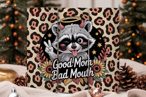 Raccoon Mom 20oz Tumbler Design Sublimation DesignSVG 
