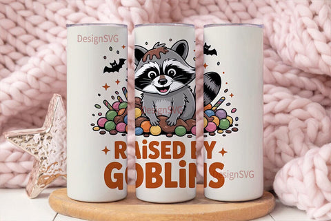 Raccoon Raised by Goblins 20oz Tumbler Sublimation DesignSVG 