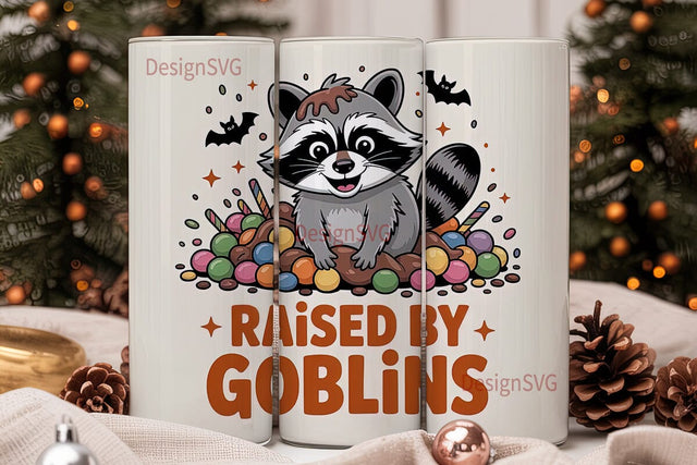Raccoon Raised by Goblins 20oz Tumbler Sublimation DesignSVG 