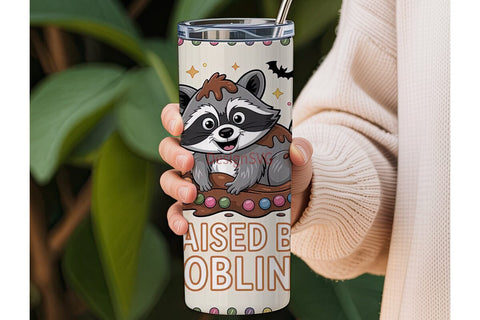 Raccoon Raised by Goblins 20oz Tumbler Sublimation DesignSVG 