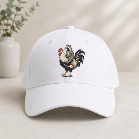 Raccoon Riding Rooster Machine Embroidery Design PES DST Stitch Files Embroidery/Applique DESIGNS PatternFeed8 
