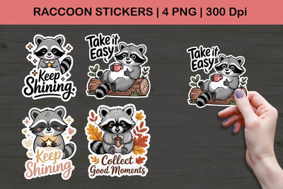 Raccoon Stickers | Cute Woodland Animal Sublimation Paper Switch 