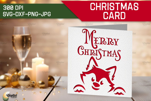 Raccoon SVG. Christmas Card Animal. Layered Papercut 3D Paper Evgenyia Guschina 