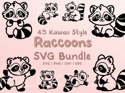 Raccoon SVG Design Set SVG HalieKStudio 