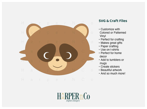Raccoon SVG PNG Cut EPS File SVG HarperNCo 