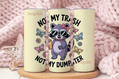 Raccoon Tumbler Wrap PNG Sublimation DesignSVG 